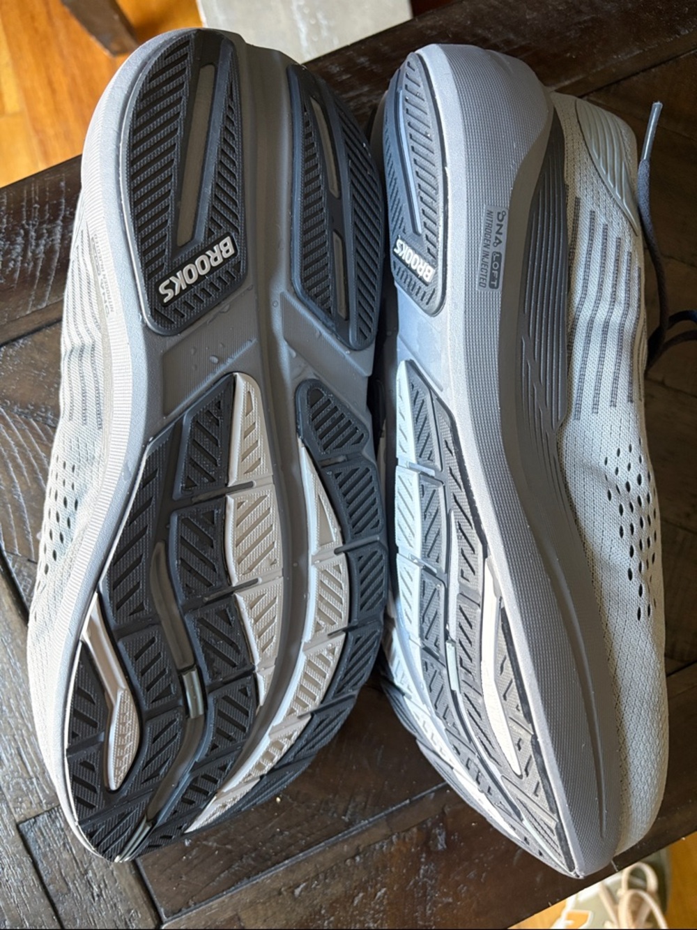 Brooks Light Gray and Dark Gray Athletic Running Shoes - Picture 3 of 6